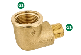 Male/female reduced elbow fitting