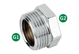Male/female chrome-plated hexagonal reducer
