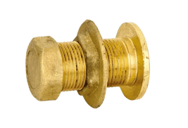 Straight fitting for tanks with plug and nut